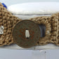 Vintage Statement Kette blau Glasperlen Multistrang ethnisch Boho 57 cm