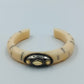 Vintage Armreif Knochenoptik Ethno Stil mit Metallornament offen