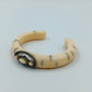 Vintage Armreif Knochenoptik Ethno Stil mit Metallornament offen