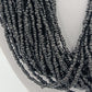 Vintage Statement Kette mehrreihig grau Glasperlen Ethno Boho mit Münzverschluss