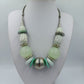 Statement Kette mintgrün silber große Perlen Vintage Design Collier