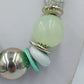 Statement Kette mintgrün silber große Perlen Vintage Design Collier