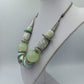 Statement Kette mintgrün silber große Perlen Vintage Design Collier