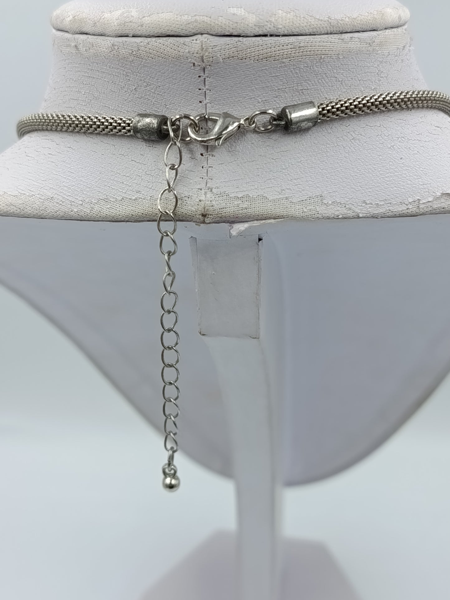 Statement Kette mintgrün silber große Perlen Vintage Design Collier