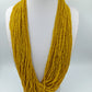 Statement Kette mehrreihig gelb Glasperlen Ethno Boho Collier