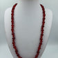 Vintage Halskette rot Glasperlen facettiert Collier klassisch elegant