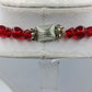 Vintage Halskette rot Glasperlen facettiert Collier klassisch elegant