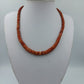 Vintage Halskette rot Naturstein Zylinderperlen Collier Ethno minimalistisch