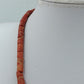 Vintage Halskette rot Naturstein Zylinderperlen Collier Ethno minimalistisch