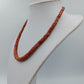 Vintage Halskette rot Naturstein Zylinderperlen Collier Ethno minimalistisch