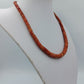 Vintage Halskette rot Naturstein Zylinderperlen Collier Ethno minimalistisch