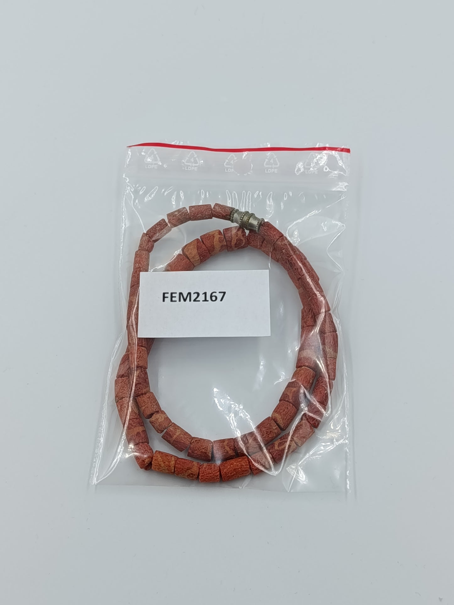 Vintage Halskette rot Naturstein Zylinderperlen Collier Ethno minimalistisch