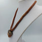 Vintage Halskette Kordel braun mit Stein Anhänger Stern Boho Ethno Statement
