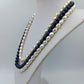 Vintage Mehrreihige Perlenkette Blau Creme