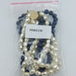 Vintage Mehrreihige Perlenkette Blau Creme