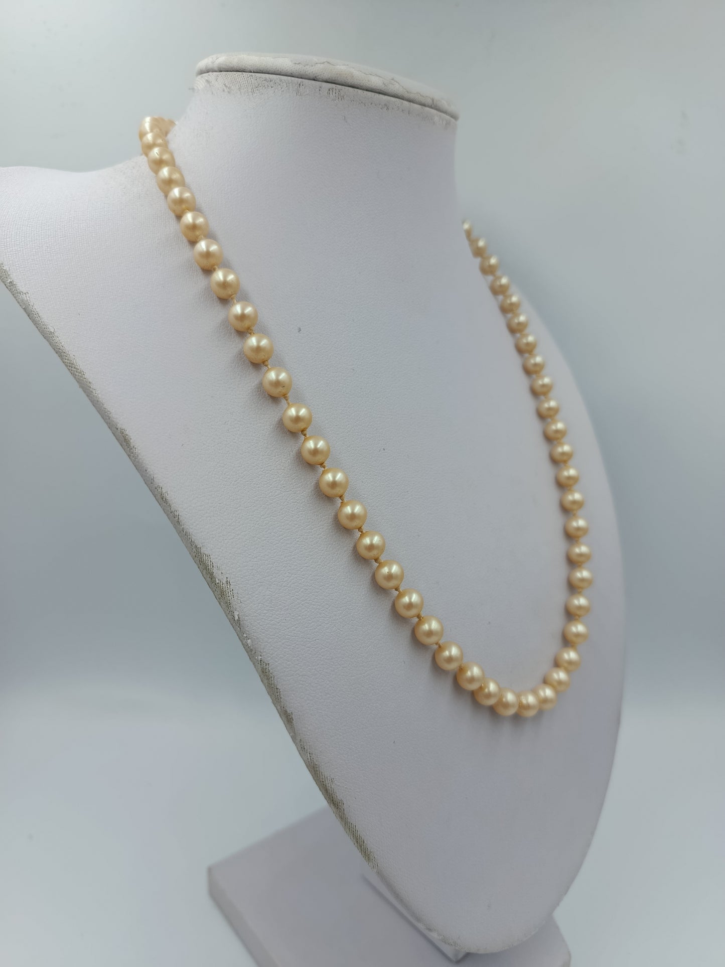 Zeitlose Vintage Perlenkette 835 Silber Verschluss