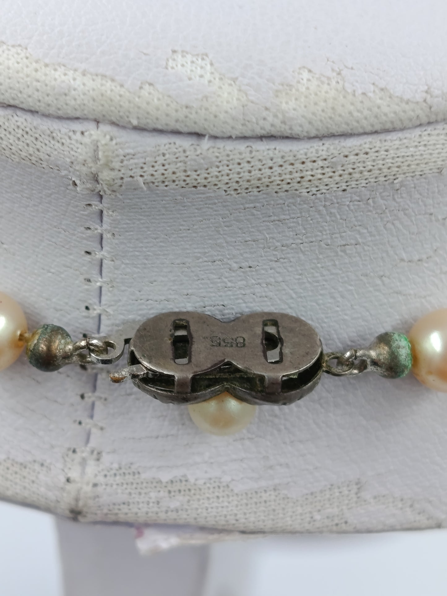 Zeitlose Vintage Perlenkette 835 Silber Verschluss