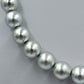 Vintage Perlenkette Silber Grau Große Kugelperlen Statement Halskette 44,5 cm
