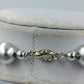 Vintage Perlenkette Silber Grau Große Kugelperlen Statement Halskette 44,5 cm