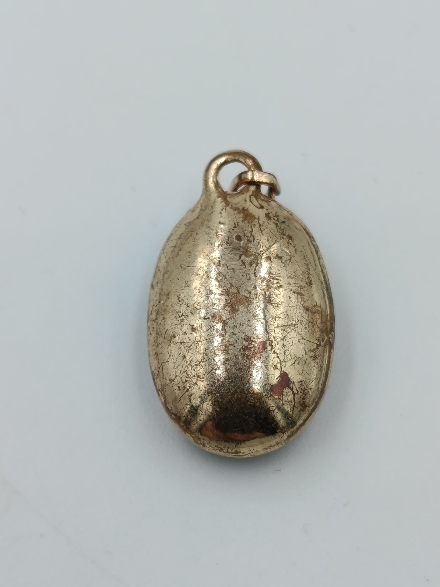 Vintage Anhänger Goldfarben mit dunkelrotem Stein Strassbesatz oval