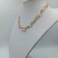 Elegante Zarte Halskette goldfarben mit  zarten  rosafarbenen Perlen filigran