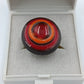 Vintage Designer Ring rot/orange Emaille verstellbar Statement