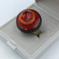 Vintage Designer Ring rot/orange Emaille verstellbar Statement