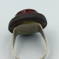 Vintage Designer Ring rot/orange Emaille verstellbar Statement