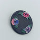 Vintage Brosche mit Blumenmotiv handgefertigt Keramik oder Fimo Optik