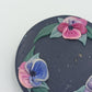 Vintage Brosche mit Blumenmotiv handgefertigt Keramik oder Fimo Optik