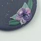 Vintage Brosche mit Blumenmotiv handgefertigt Keramik oder Fimo Optik