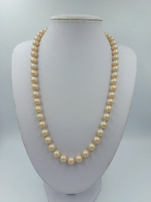 Vintage Perlenkette mit Strass Schließe Anhänger klassisch elegant