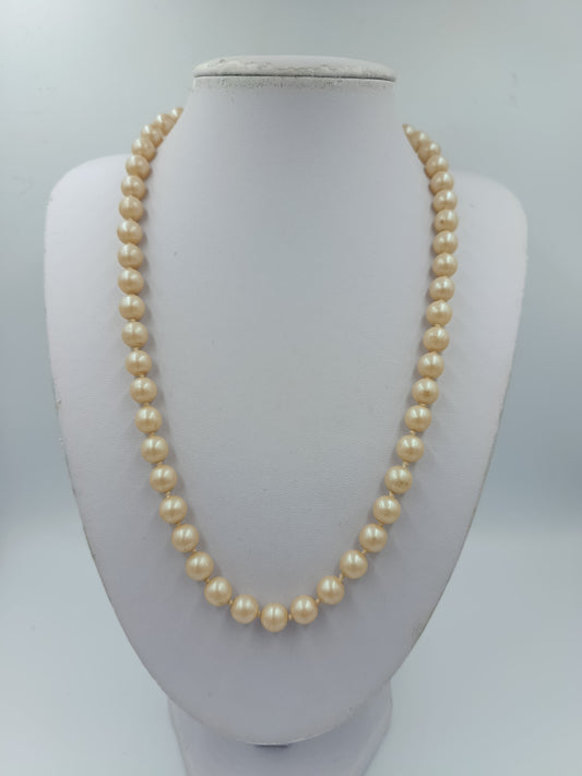 Vintage Perlenkette mit Strass Schließe Anhänger klassisch elegant