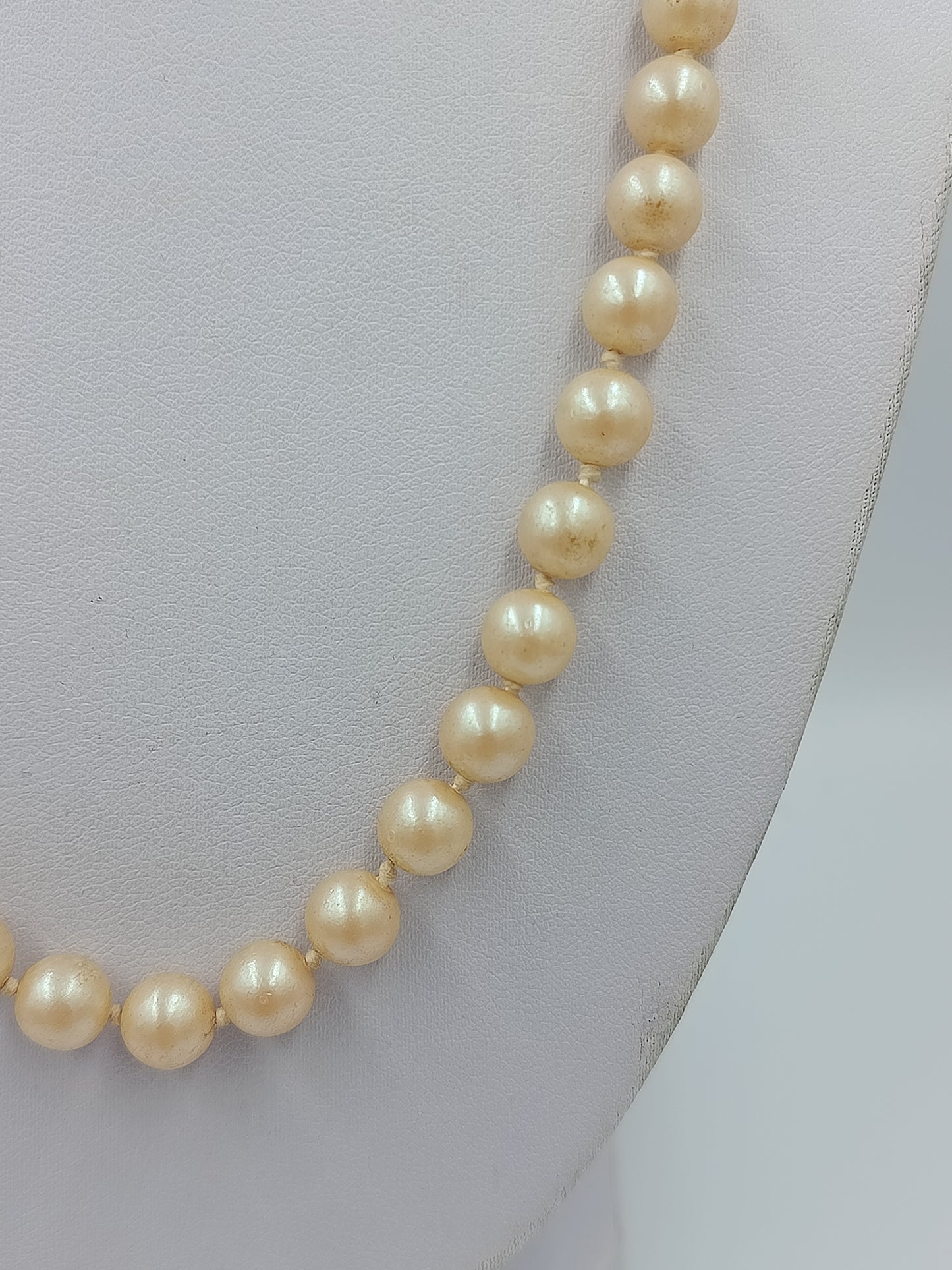 Vintage Perlenkette mit Strass Schließe Anhänger klassisch elegant