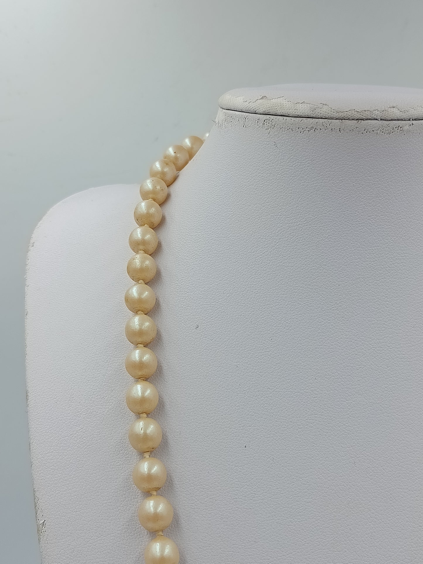 Vintage Perlenkette mit Strass Schließe Anhänger klassisch elegant