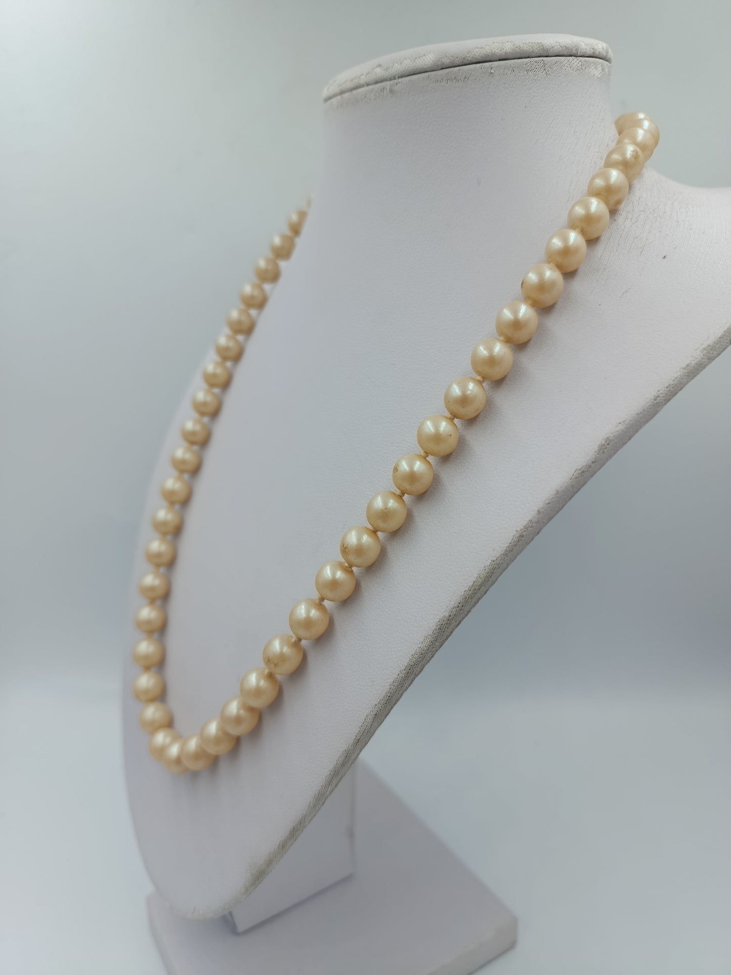 Vintage Perlenkette mit Strass Schließe Anhänger klassisch elegant