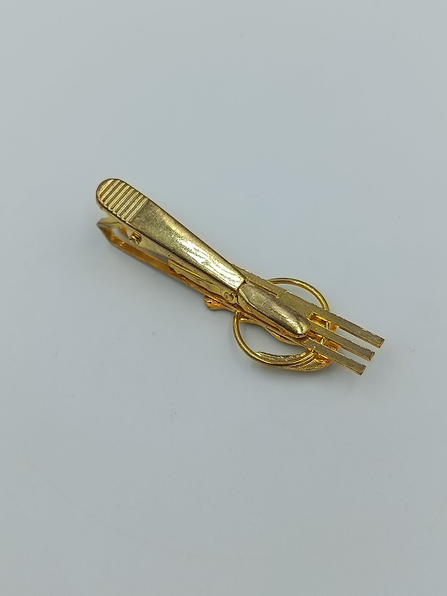 Vintage Krawattenklammer mit Krokodil Motiv  goldfarben