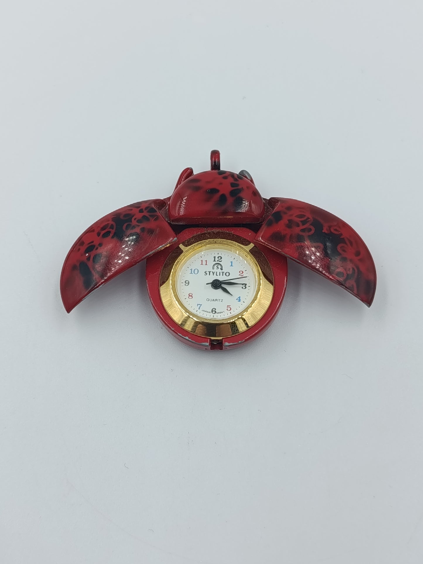 Vintage Marienkäfer Uhr  Anhänger STYLITO versteckte Mini Uhr