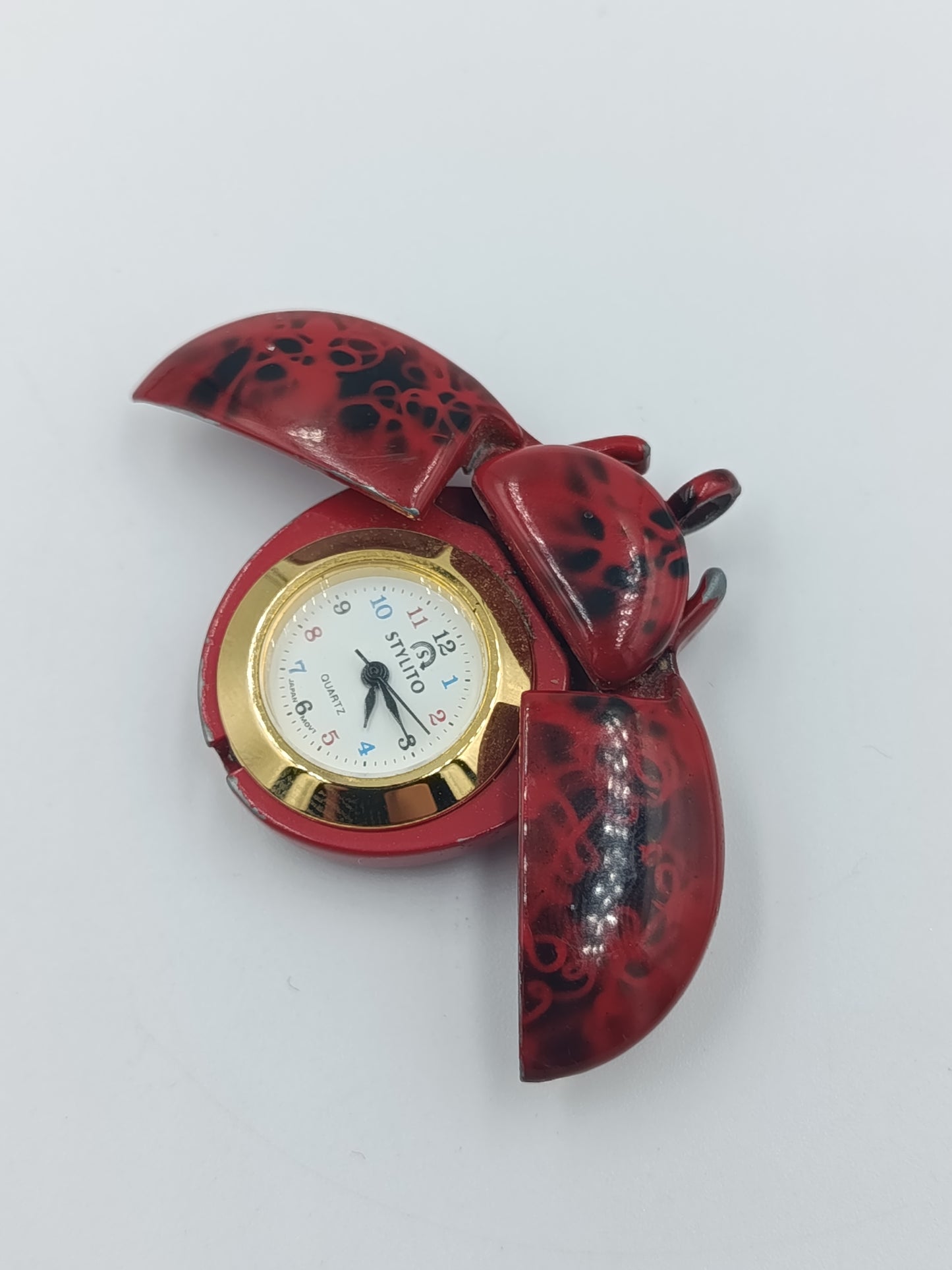 Vintage Marienkäfer Uhr  Anhänger STYLITO versteckte Mini Uhr