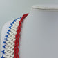 Vintage Perlenkette Rot Weiß Blau Handgefertigter Ethno Schmuck