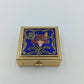 Vintage Schmuckdose Metall mit Emaille Blumenmotiv und Schmetterling dekorativ