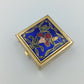 Vintage Schmuckdose Metall mit Emaille Blumenmotiv und Schmetterling dekorativ