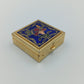 Vintage Schmuckdose Metall mit Emaille Blumenmotiv und Schmetterling dekorativ