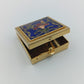 Vintage Schmuckdose Metall mit Emaille Blumenmotiv und Schmetterling dekorativ
