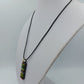 Vintage Halskette mit Glas Anhänger bunt schimmernd modern elegant schlicht