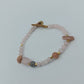 Armband Rosenquarz Naturstein Perlen rosa Boho verstellbar elegant