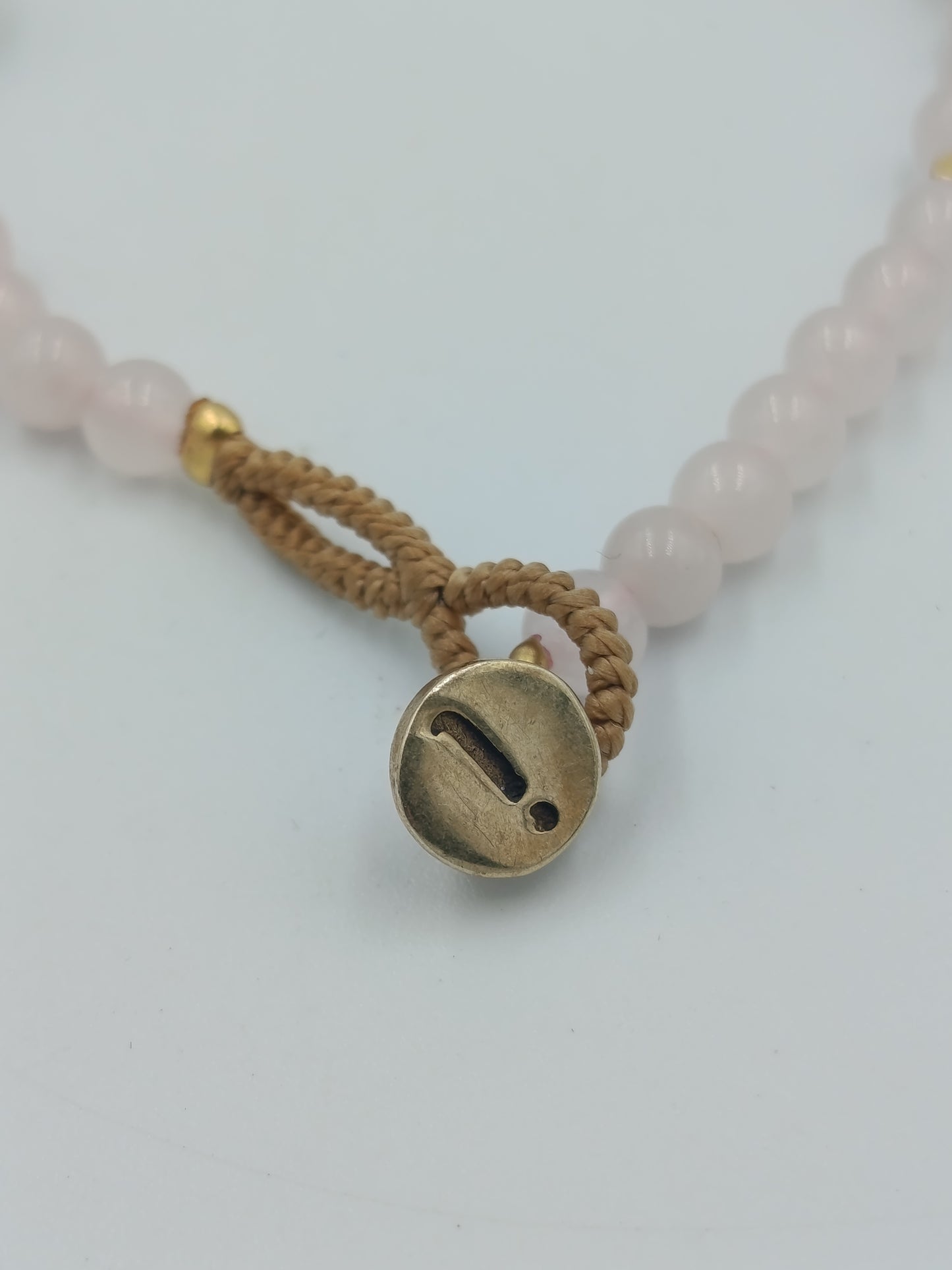 Armband Rosenquarz Naturstein Perlen rosa Boho verstellbar elegant