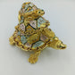 Schmuckdose Schildkröte goldfarben Emaille Strass Figur Box