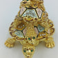 Schmuckdose Schildkröte goldfarben Emaille Strass Figur Box