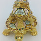 Schmuckdose Schildkröte goldfarben Emaille Strass Figur Box